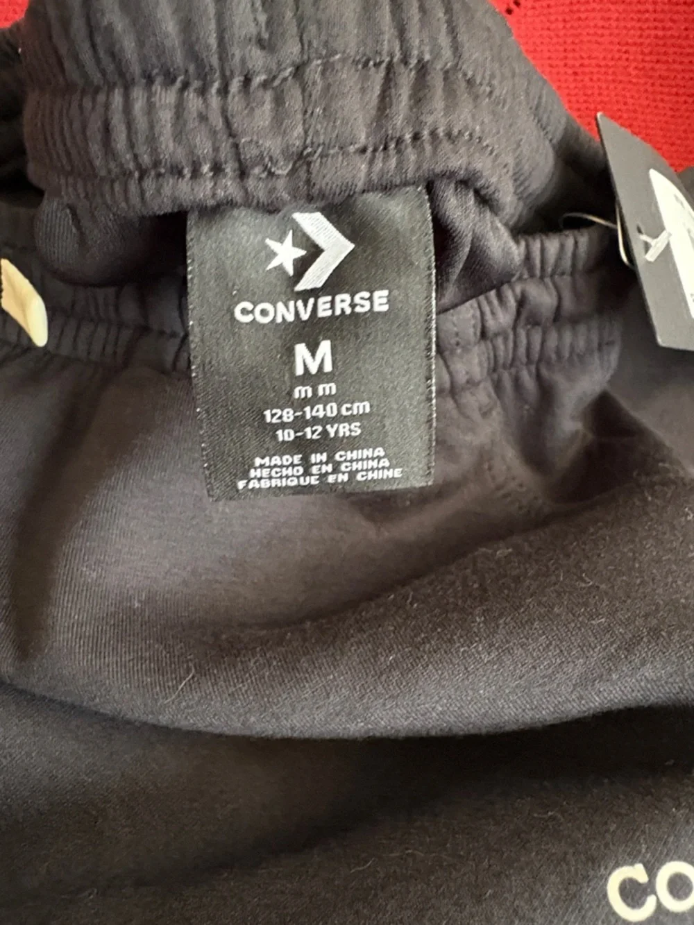 NWT Girls Converse Black Logo Fleece Sweatpants size M